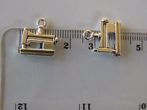 3 x Sewing Machine Charms - silver look  12mm wide x 14mm high