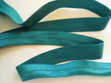 Load image into Gallery viewer, 1m Mallard green  15mm fold over elastic  foldover FOE elastic