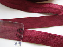 Load image into Gallery viewer, 5m 15mm wide Sherry wine red Fold over elastic foldover FOE 15mm