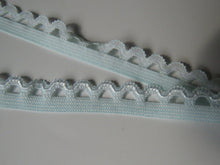 Load image into Gallery viewer, 1m Mint green scallop loop Elastic trim 10mm wide- underwear, crafts etc.