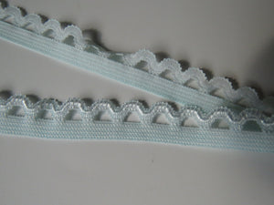 1m Mint green scallop loop Elastic trim 10mm wide- underwear, crafts etc.