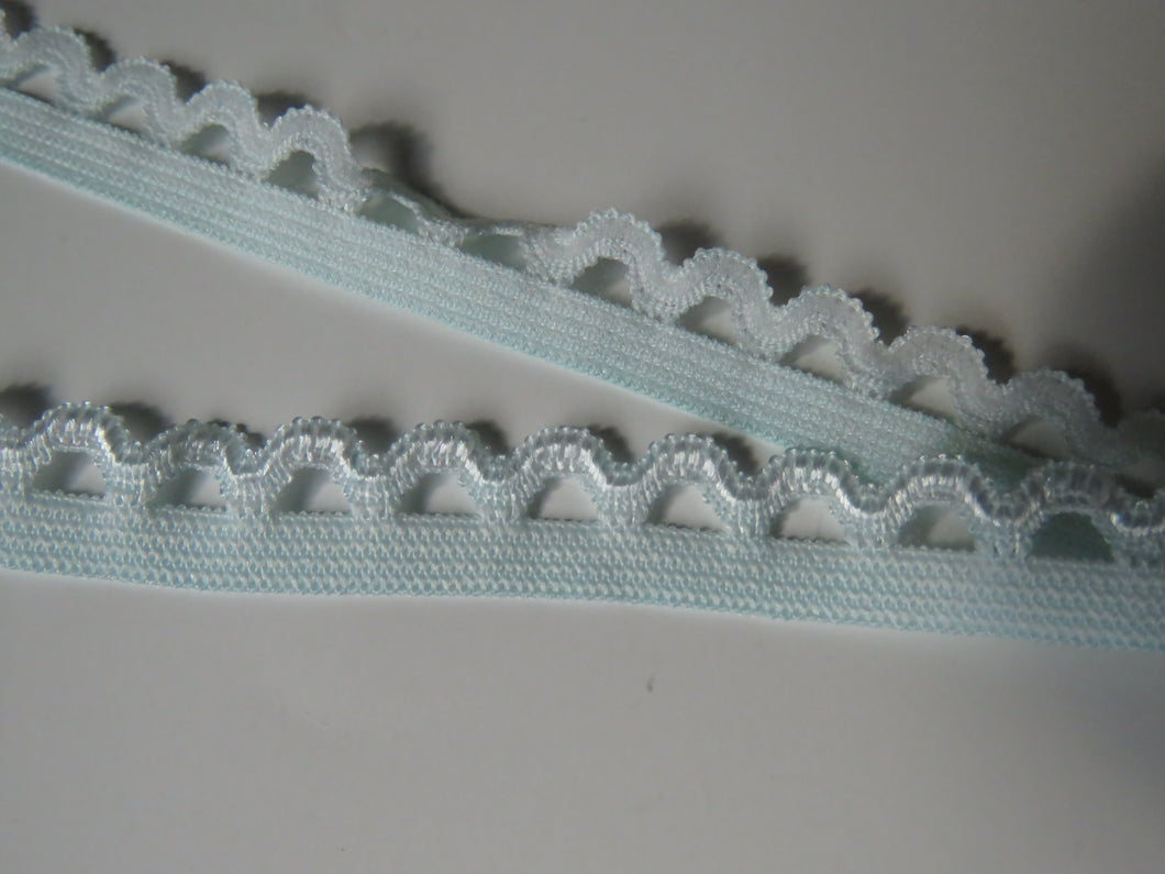 1m Mint green scallop loop Elastic trim 10mm wide- underwear, crafts etc.