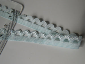 1m Mint green scallop loop Elastic trim 10mm wide- underwear, crafts etc.