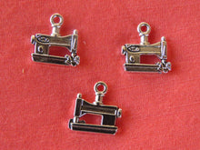 Load image into Gallery viewer, 3 x Sewing Machine Charms - silver look  12mm wide x 14mm high