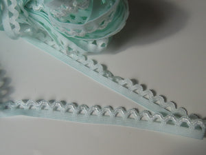 1m Mint green scallop loop Elastic trim 10mm wide- underwear, crafts etc.