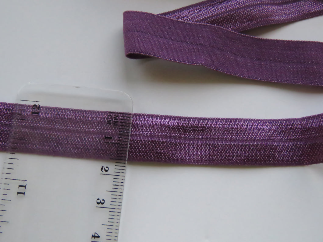 5m 15mm wide Amethyst Purple Fold over elastic foldover FOE 15mm