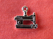 Load image into Gallery viewer, 3 x Sewing Machine Charms - silver look  12mm wide x 14mm high