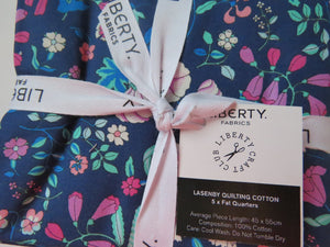 Liberty Fabrics Flower Show-Midnight Garden Fat Quarter Bundle of 5 different fabrics Bundle #A –5 fabrics Each one is  55X45CM