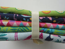 Load image into Gallery viewer, Flamingo Heaven Bundle of 5 Fat Quarters. Mixed prints- 100% cotton. 50 x 52cm per piece