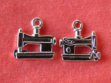 Load image into Gallery viewer, 3 x Sewing Machine Charms - silver look  12mm wide x 14mm high