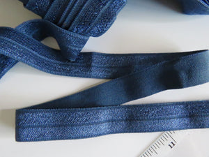 10m Navy blue 15mm fold over elastic foldover foe