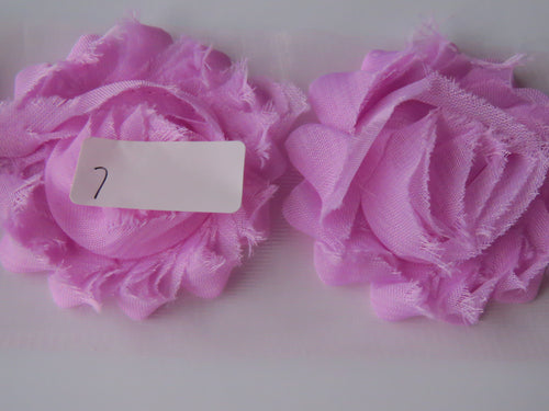 3 Pink Shabby Chic Chiffon flowers  50mm diameter per flower approx. #7 (Copy)