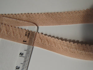 1m Beige Stretch lace Elastic trim 10mm wide- underwear, crafts etc.