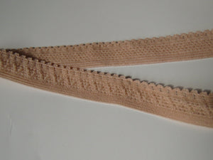 1m Beige Stretch lace Elastic trim 10mm wide- underwear, crafts etc.