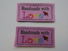 Load image into Gallery viewer, 8 Light Pink Hand Made labels 50x 23mm