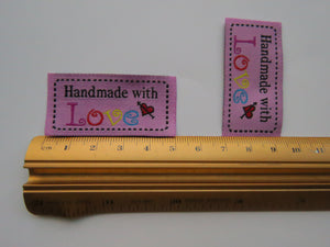 8 Light Pink Hand Made labels 50x 23mm