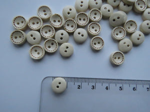 25 Wood Look Buttons with Line Dash on perimeter 6mm