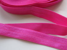 Load image into Gallery viewer, 1m 15mm wide Neon Rose Pink Fold over elastic foldover FOE 15mm