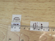 Load image into Gallery viewer, 50 Hand made between tiara  and  fancy scroll cotton flag labels. 2 x 2cm