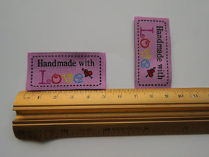 8 Light Pink Hand Made labels 50x 23mm