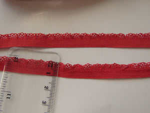 1m Orange red Stretch lace Elastic trim 6mm wide- underwear, crafts etc