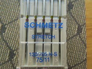 Stretch Needles- Schmetz Size  130/705 Size 75/11- for elastic and very elastic knitwear