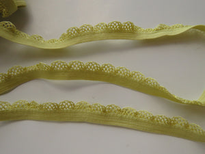 1m Citrine Lacy trim Stretch Elastic trim 11mm wide- underwear, crafts etc.