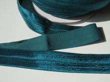 Load image into Gallery viewer, 5m Mallard teal 20mm Fold over elastic FOE elastic Foldover