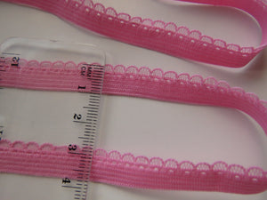 1m Mid Pink Stretch Elastic trim 11mm wide- underwear, crafts etc.