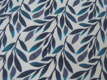 Load image into Gallery viewer, 1m Teal Leaf print organic cotton spandex jersey knit 148cm