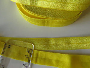 10m Bright Yellow 15mm fold over elastic foldover FOE