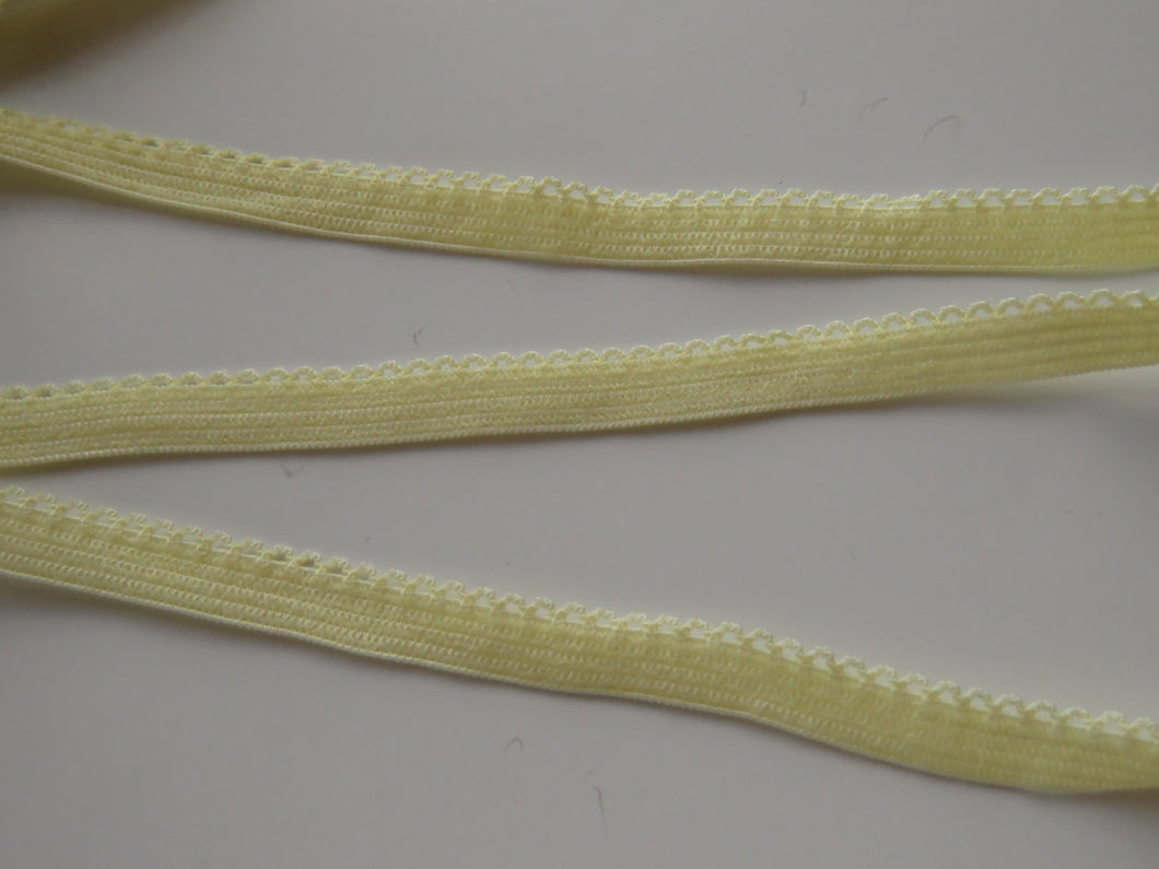 1m Pale Lemon Stretch Elastic trim 6mm wide- underwear, crafts etc.