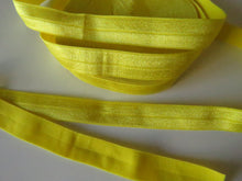 Load image into Gallery viewer, 10m Bright Yellow 15mm fold over elastic foldover FOE