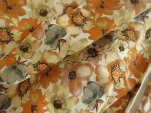 1m Autumn floral print organic cotton spandex jersey knit 150cm