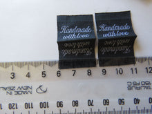 Load image into Gallery viewer, 25 Dark Grey Handmade with Love Labels 25 x 15mm