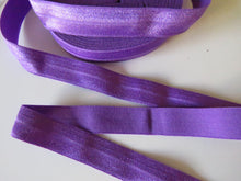 Load image into Gallery viewer, 10m Bright Purple 15mm fold over elastic foldover FOE