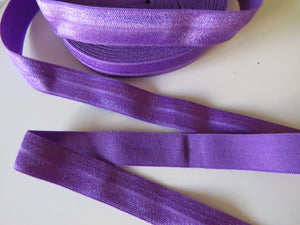 10m Bright Purple 15mm fold over elastic foldover FOE