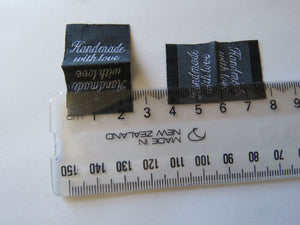 25 Dark Grey Handmade with Love Labels 25 x 15mm