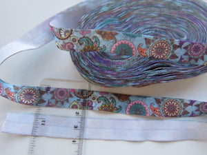 5m Paisley Print 15mm wide Fold over elastic