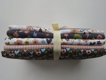 Load image into Gallery viewer, Hearts and Flowers Bundle of 5 Fat Quarters. Mixed prints- 100% cotton. 50 x 52cm per piece