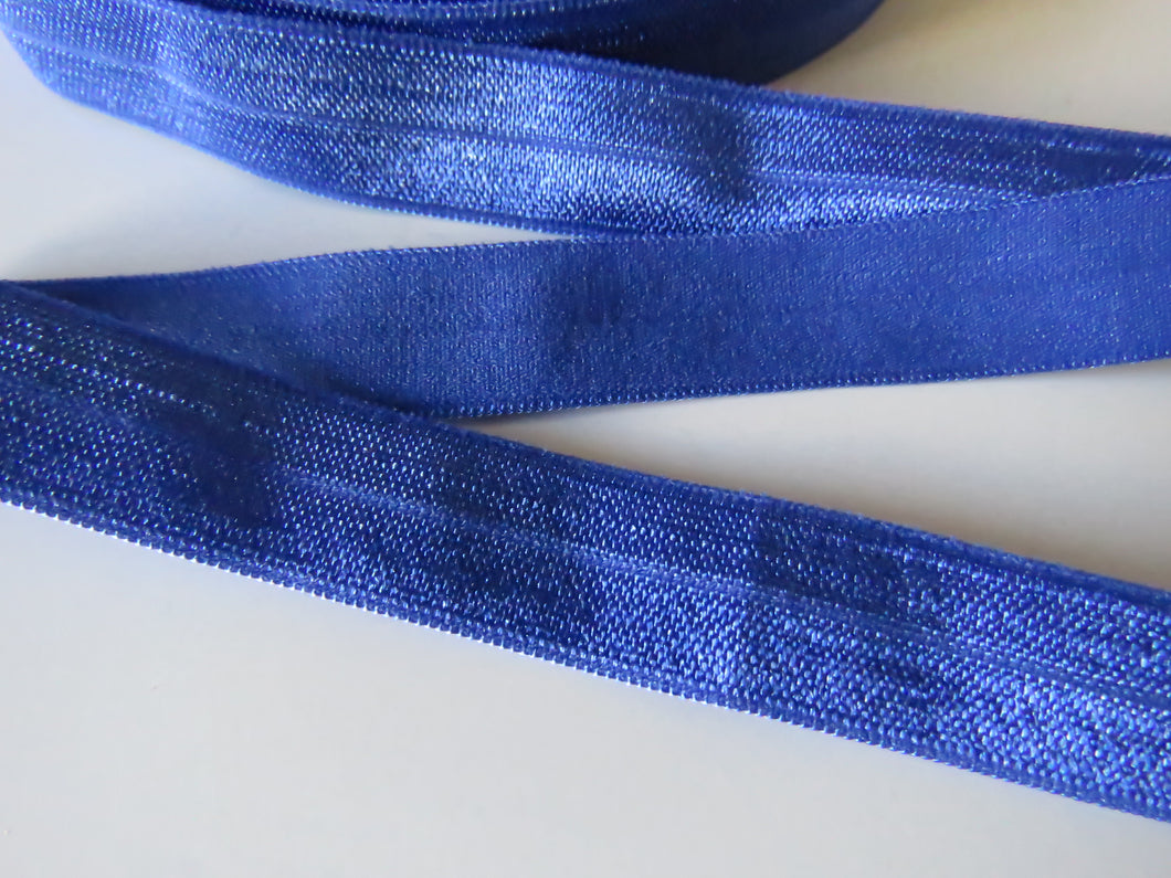 10m Bright Blue 15mm fold over elastic foldover FOE