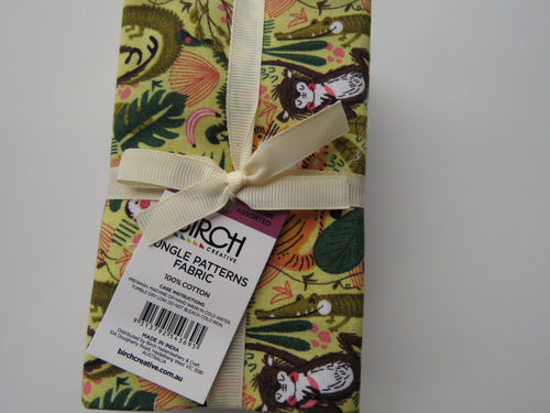 Jungle Patterns Fabric Bundle of 5 Fat Quarters. Mixed prints- 100% cotton. 50 x 52cm per piece