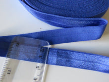 Load image into Gallery viewer, 10m Bright Blue 15mm fold over elastic foldover FOE