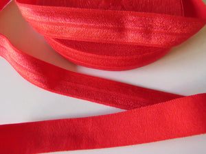 10m Bright Red 15mm fold over elastic foldover FOE