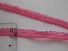 Load image into Gallery viewer, 1m Watermelon Pink Lacy trim Stretch Elastic trim 11mm wide- underwear, crafts etc.