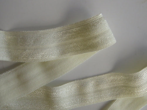 5m Antique cream fold over elastic 15mm wide foldover