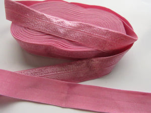 1m Wild Rose Pink 20mm Fold over elastic FOE elastic Foldover