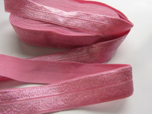 1m Wild Rose Pink 20mm Fold over elastic FOE elastic Foldover