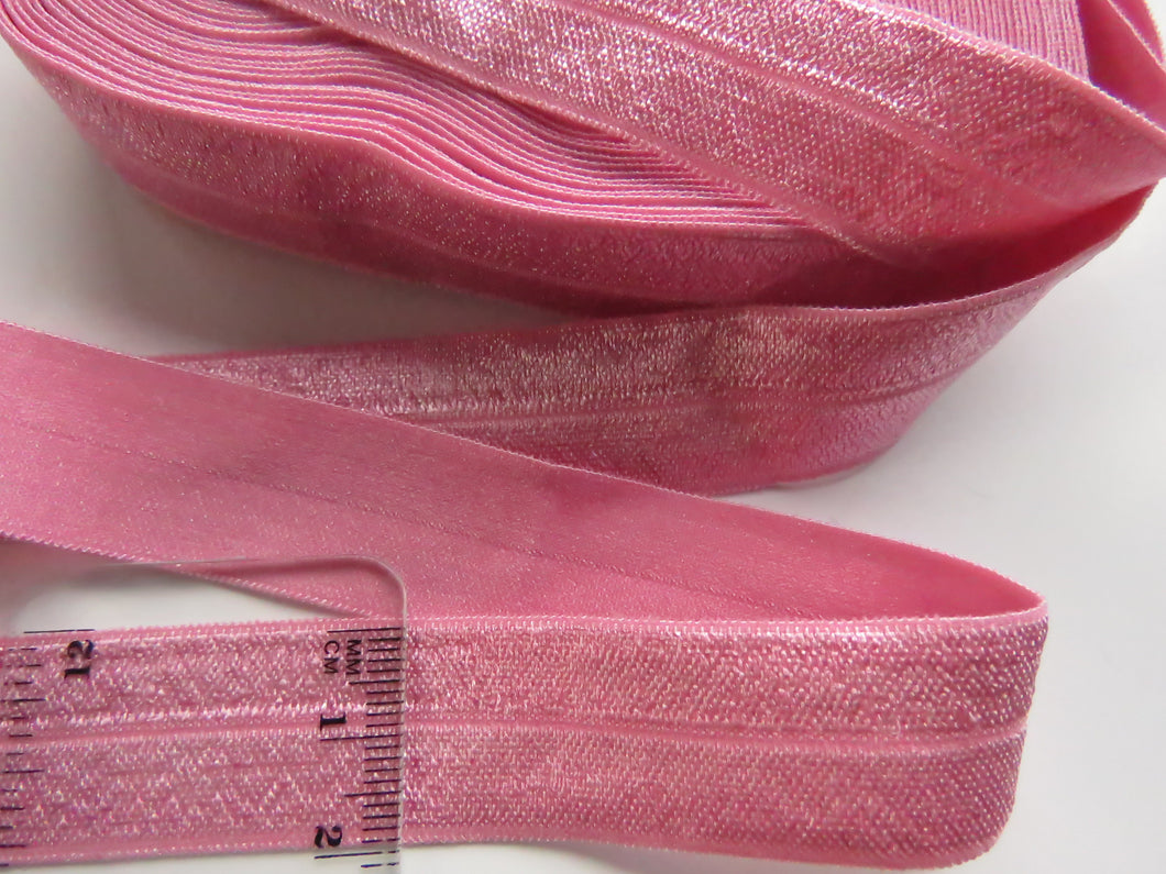 1m Wild Rose Pink 20mm Fold over elastic FOE elastic Foldover