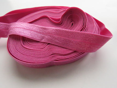 5m Raspberry Rose Pink 20mm Fold over elastic FOE Foldover elastic